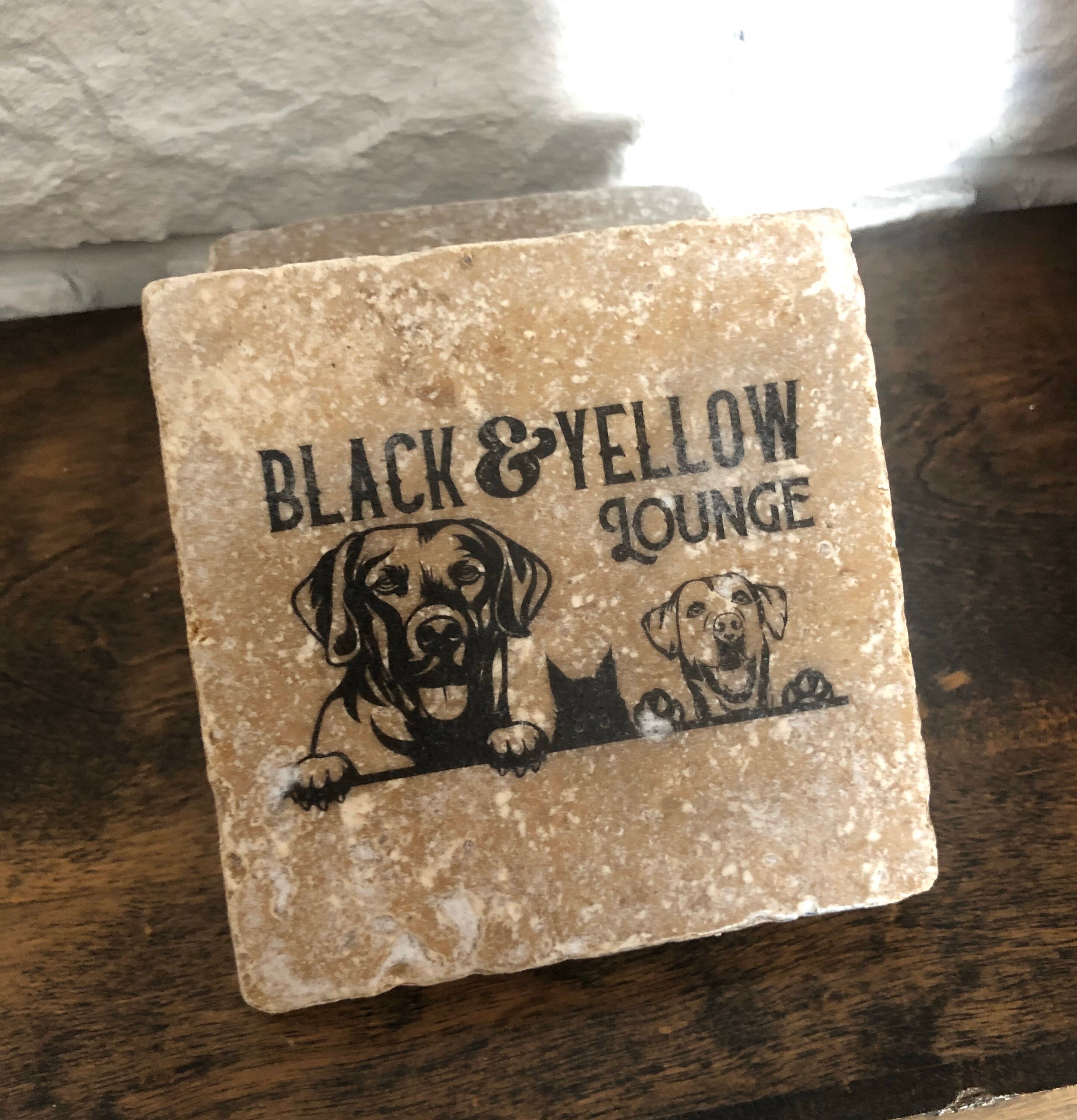 Custom Logo Stone Coasters Textured Stone Tile for your Etsy