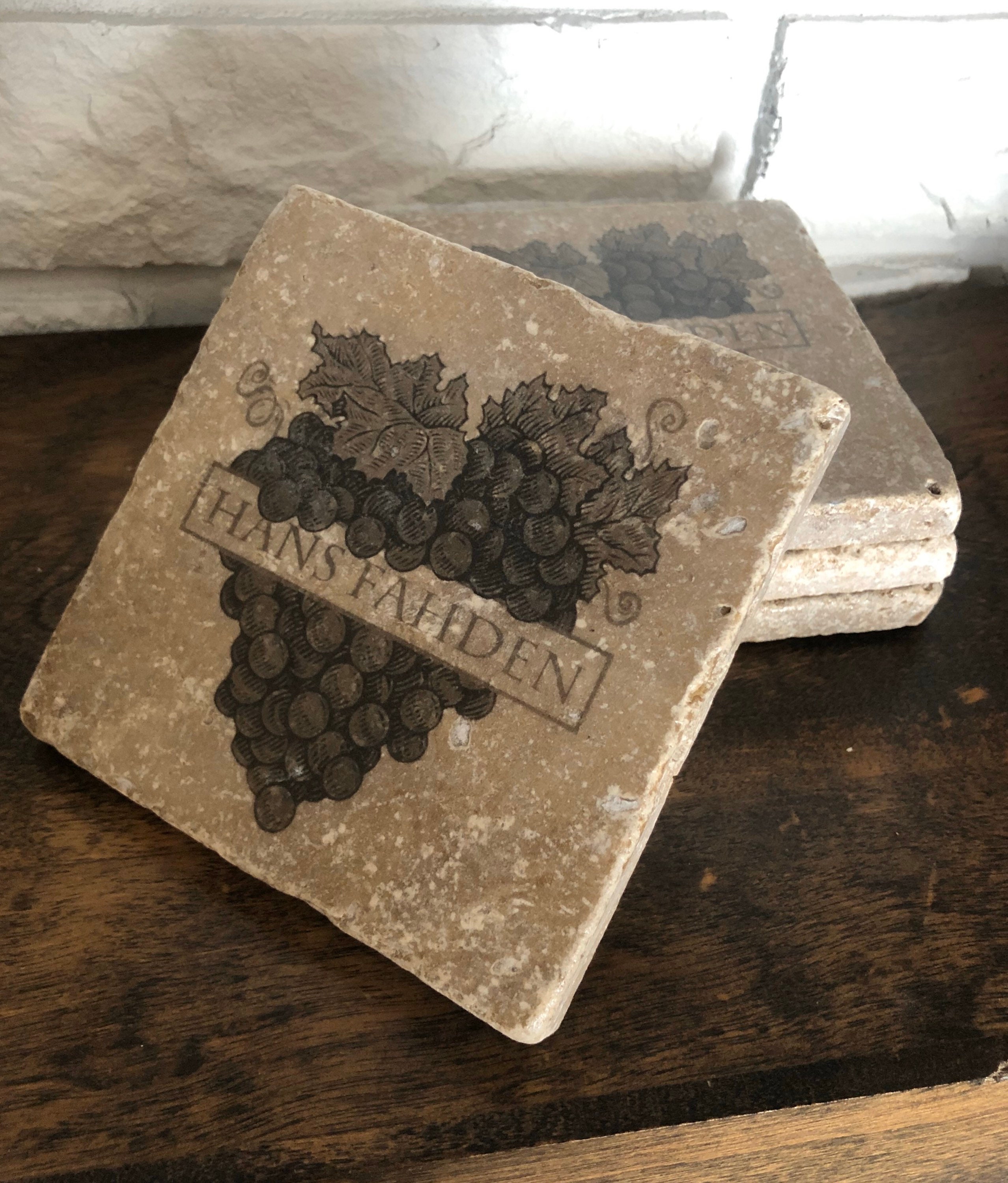 Custom Logo Stone Coasters Textured Stone Tile for Your Etsy