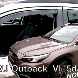 In channel Rain Guards for Subaru Outback full Set in Dark Smoke