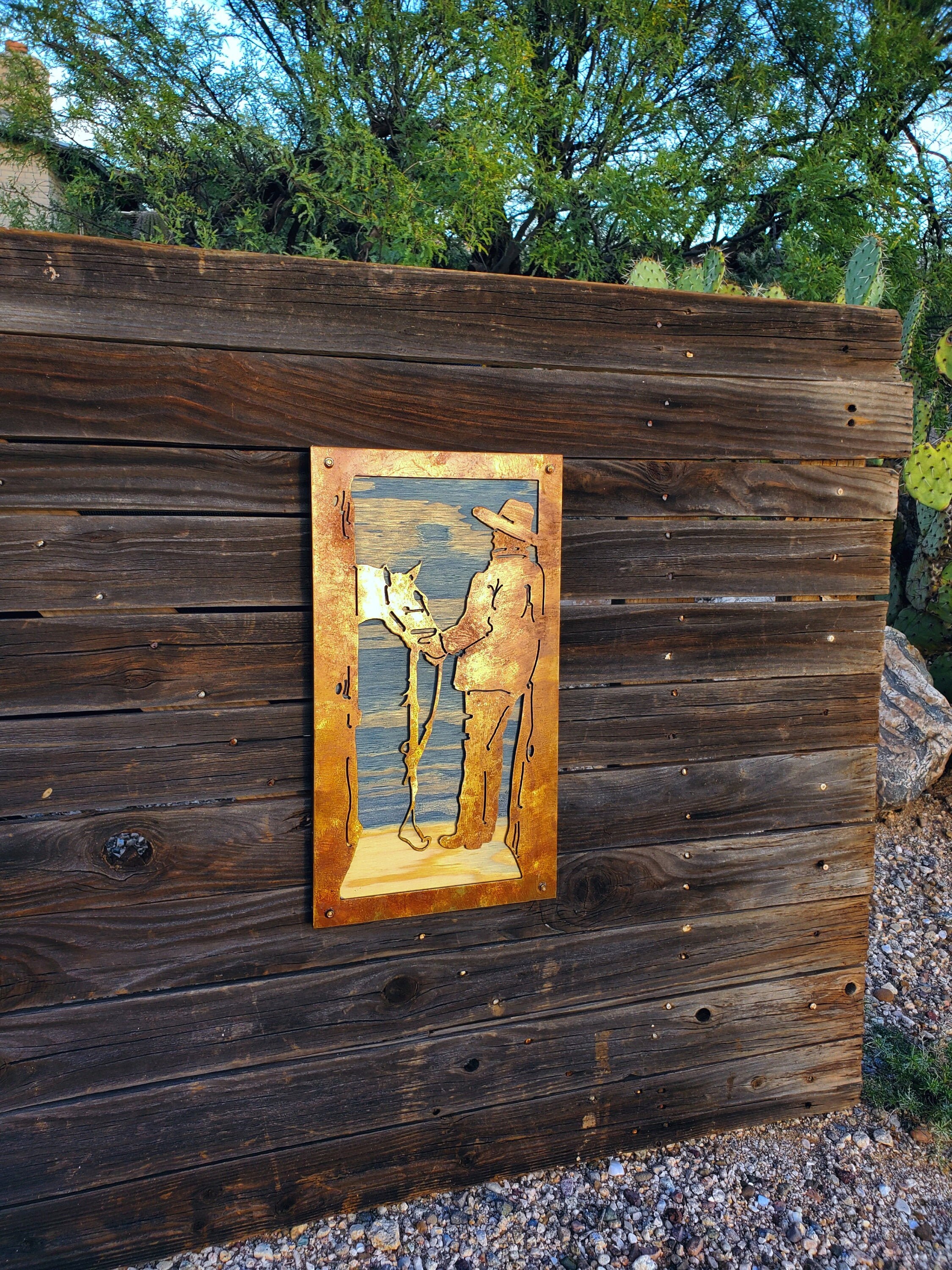 Western Metal Wall Decor Horse Art Personalized Rustic Sign Etsy