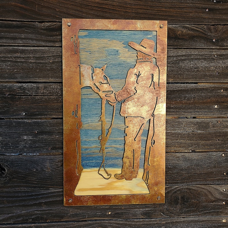 Western Metal Wall Decor Horse Art Personalized Rustic Sign Etsy