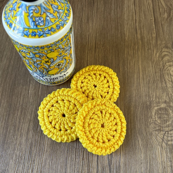 Set of 3 Nylon Dish Scrubbies, eco-friendly, reusable, Dish Scrubby, Crochet Round Scrubbies