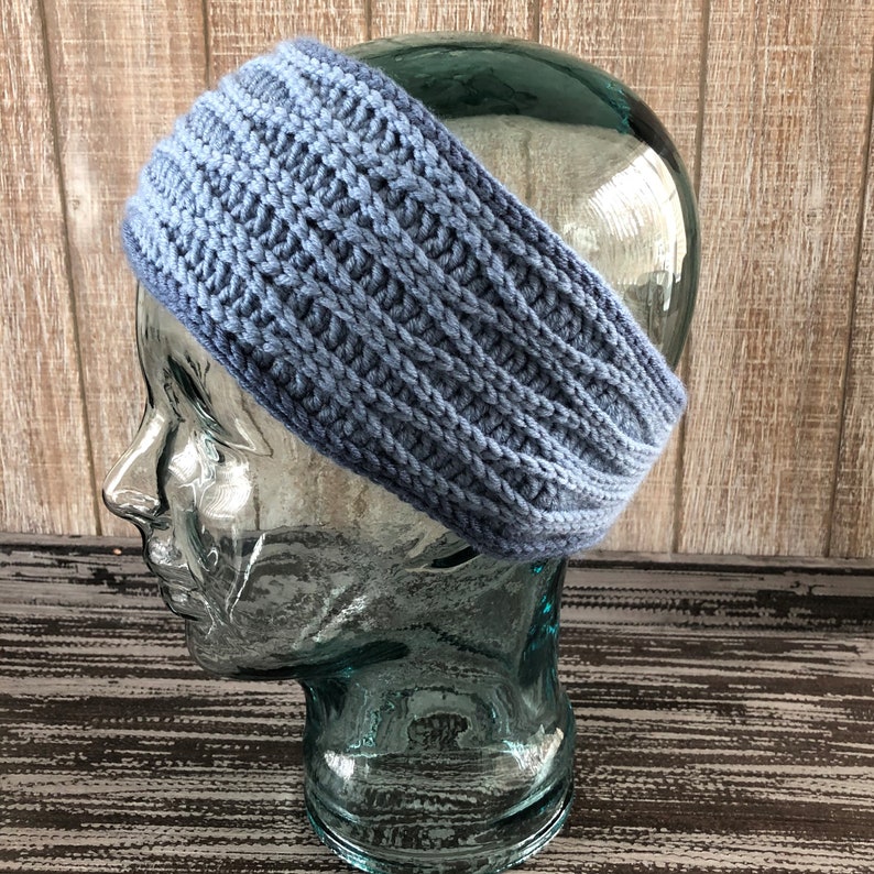 Handmade Crochet Blue Wave headband Earwarmer, Crochet earwarmer image 4