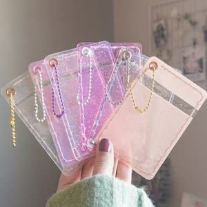 NEW * PC HOLDER - kpop photocard glitter vinyl card sleeve