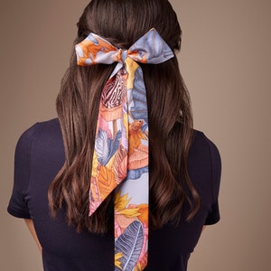 Mulberry silk scarf, The True Summer Blue, Silk Skinny Scarf, Silk Neckerchief, Hair Accessories, Wrist Scarf
