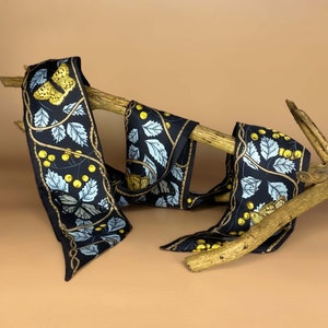 Skinny Scarf, Leshy Navy Blue, Silk Scarf,Hair scarf, Scarf for bags, Neck Scarf, Wrist Scarf, Gift for her, 30 birthday gift