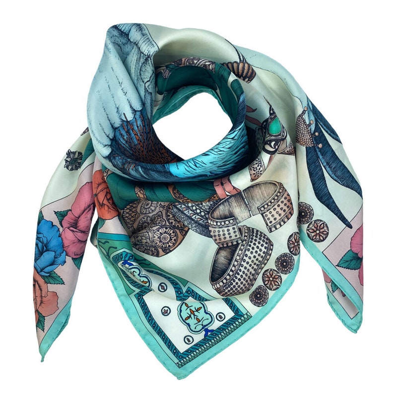 Mint Green Silk Scarf