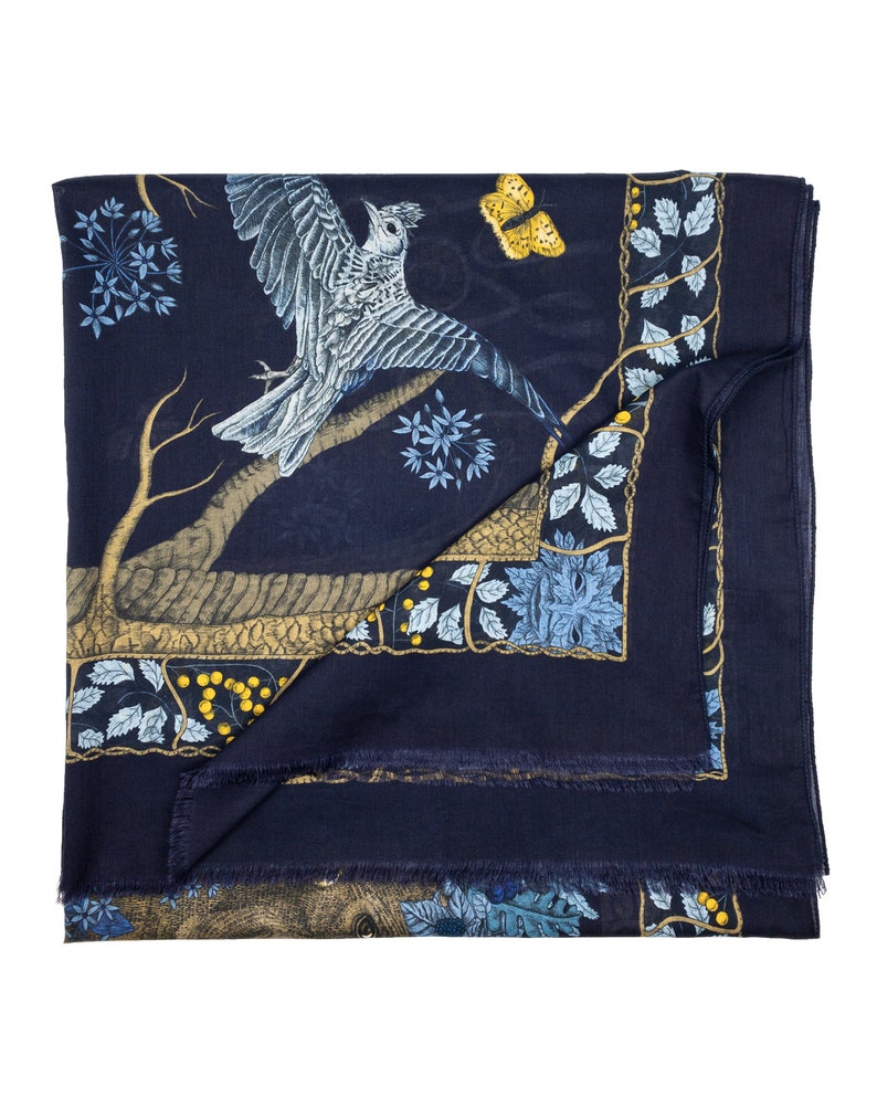 Long Silk Stole, Organic Cotton Silk Shawl, Leshy, Silk & Cotton Scarf in Gift Box, Butterfly Shawl, Silk Cotton shawl, Bohemian Scarf image 4