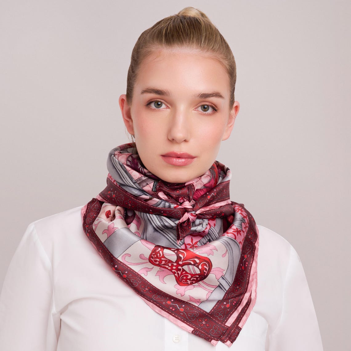 Silk Art Scarf (Vitta Serica Artis)(Rind Links Pink Logo) RJSTH@Fabric#9 RJSTHW2026 RJS main image 0