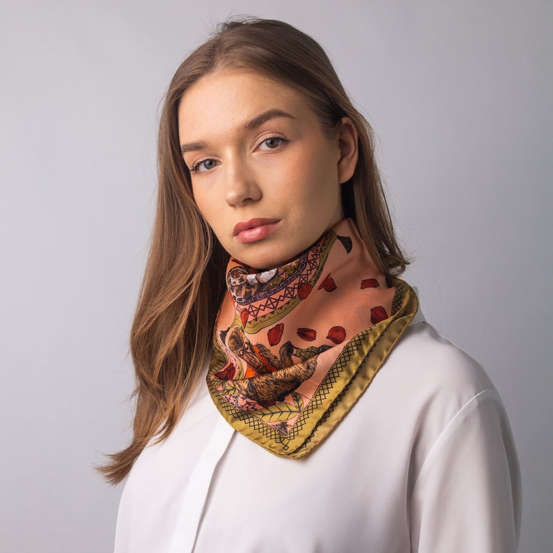 Infinity Scarf Silk Scarf Natural Scarf Designer Scarf Etsy