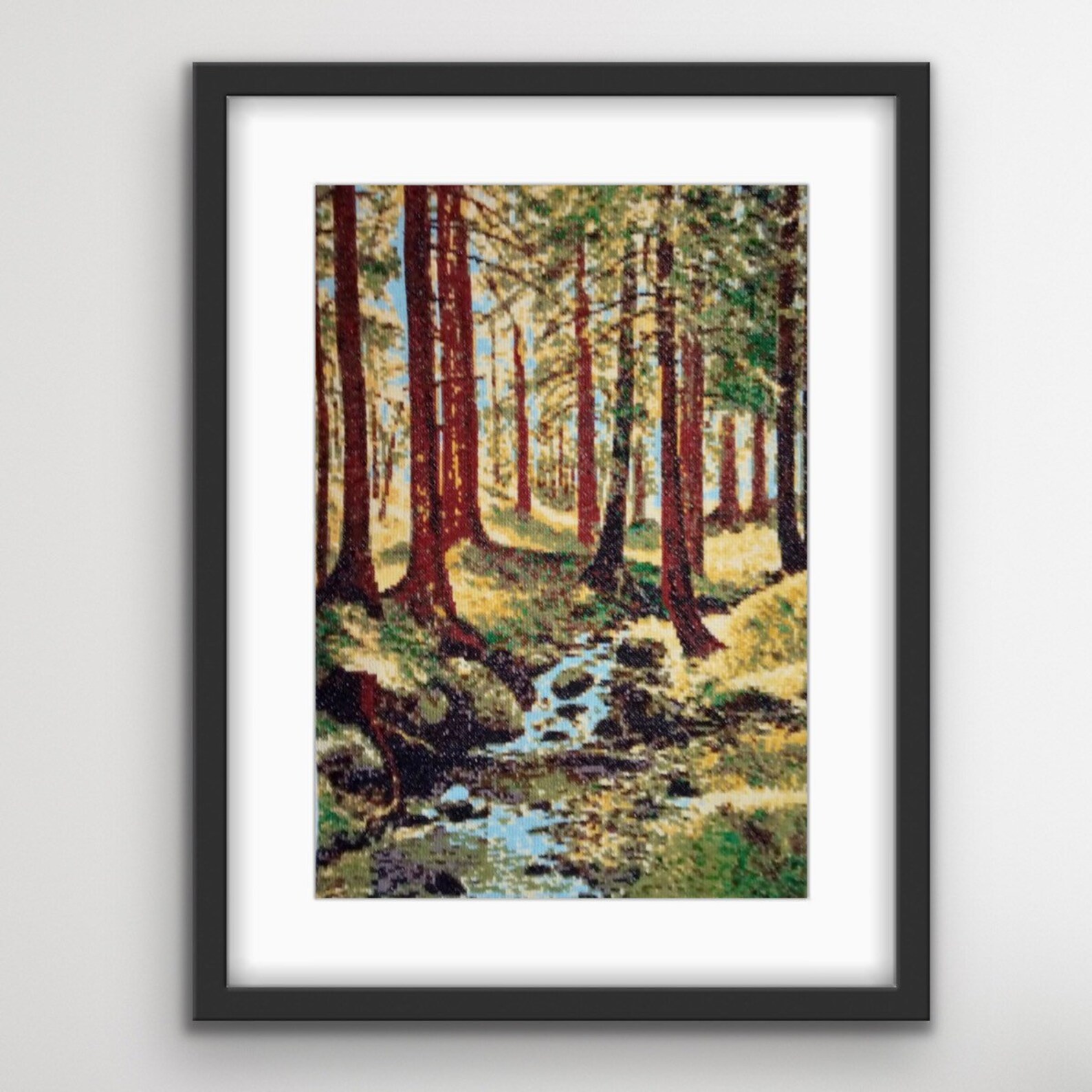 Vermont artwork Vermont completed cross stitch Pine tree Etsy