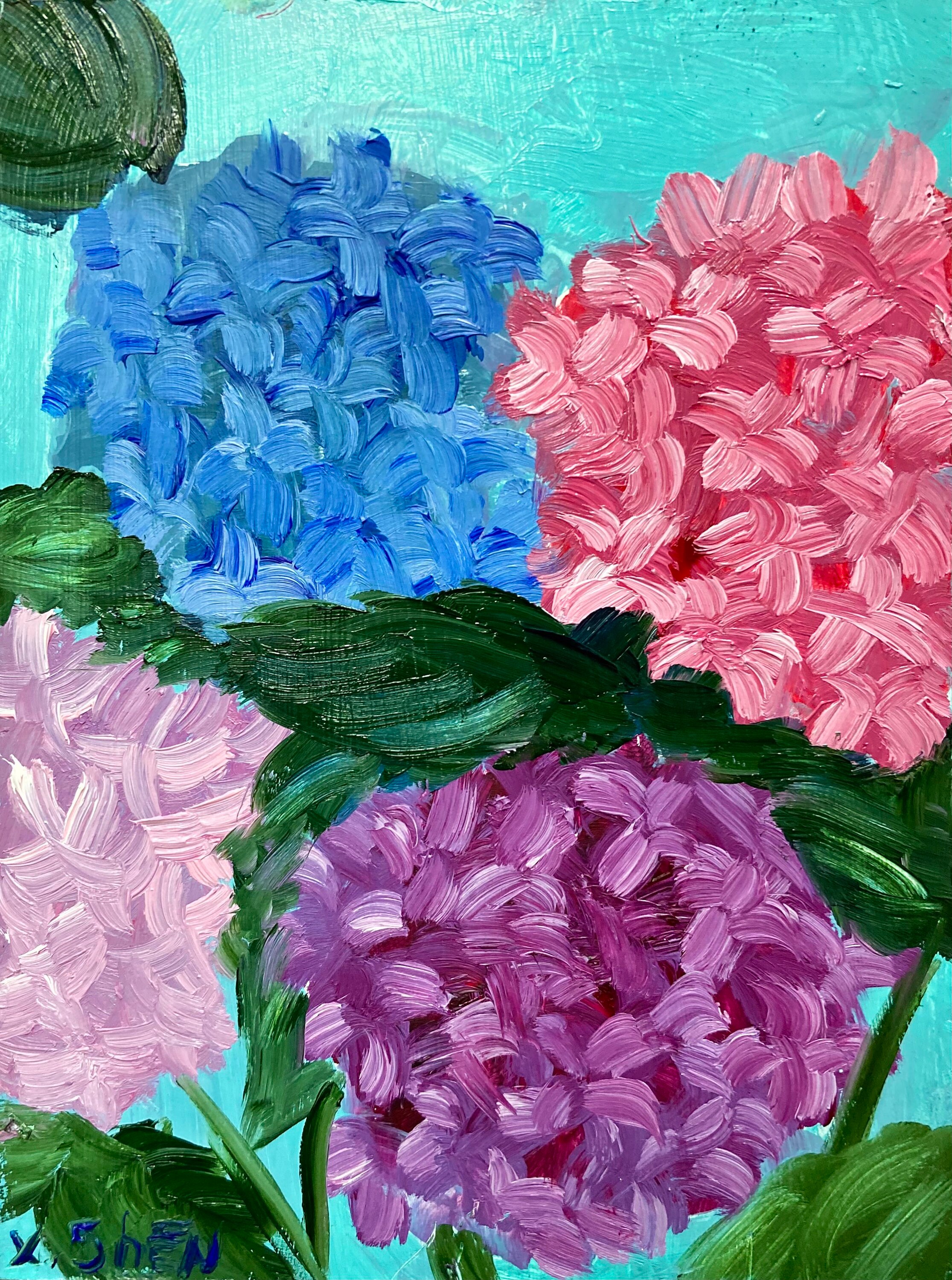 Hydrangea Painting Hydrangea Original Art Flower Painting Etsy