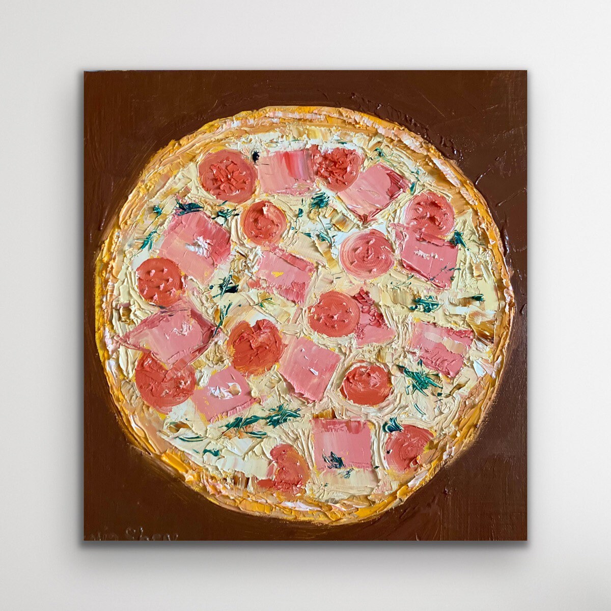 Pizza painting pizza original art food wall art pizzeria Etsy
