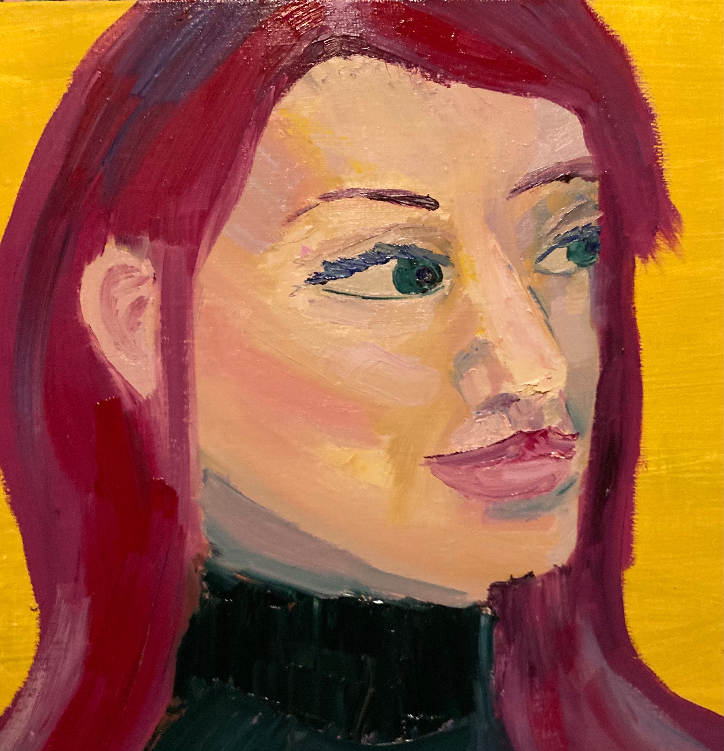 Ginger lady painting redhead original art lady portrait Etsy