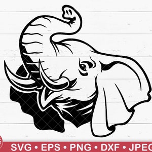 Cabeça de elefante Svg, tromba de elefante, animais de safari, clipart de elefante, berçário de elefante, bebê elefante, camisa de elefante, animais da selva, cricut