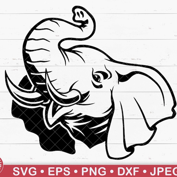 Elephant Head Svg, Elephant Trunk, Safari Animals, Elephant Clipart, Elephant Nursery, Baby Elephant, Elephant Shirt, Jungle Animals, Cricut