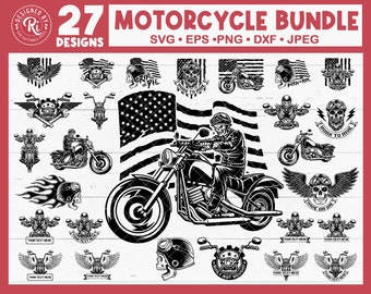 Motorcycle Bundle Svg, Biker Skull Svg, Patriotic Motorcycle Svg, US Flag Svg, Big Bike Svg, American Flag Svg, Biker Logo Svg, Chopper Svg