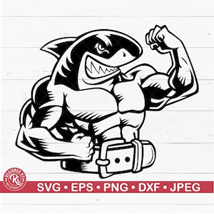 Shark Body Builder Svg, Beast Mode Eps, Gym Shirt Jpg, Entraînement Png, Fitness, Haltérophilie, Muscles, Gym Logo, Motivation, Biceps, Cricut