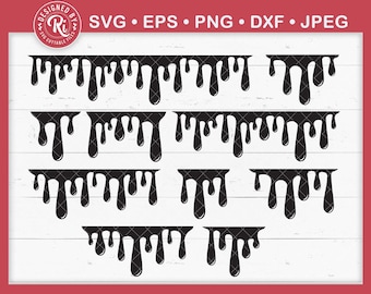 Bordes de goteo svg, goteo, goteo de sangre, goteo, goteo de miel, goteo de chocolate, goteo de pintura, pegajosa, limo, silueta, cricut, archivo de corte, vector