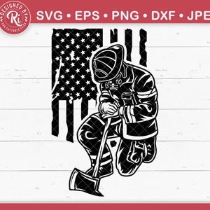 米国のひざまずく消防士 SVG、消防署 SVG、消防士 PNG、消防士のお父さん SVG、消防署 SVG、メモリアルデー SVG、消防士 SVG Cricut