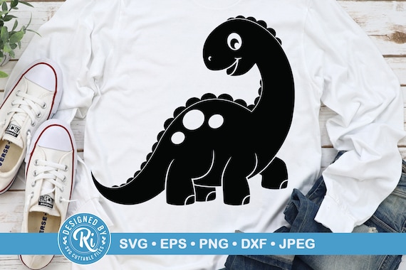 Brontosaurus svg, Dinosaurs svg, Dino Svg, Jurassic Svg, Baby Dinosaur Svg, Cute Dino Svg, Dino Silhouettes Svg, Cute Dinosaur Svg, Cricut