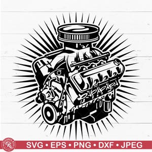 Logo personalizzato Radiant Car Engine SVG, riparazione auto, meccanico, Diesel Png, file di taglio decalcomania per auto, garage Eps, personalizzato, Cricut, artigianato
