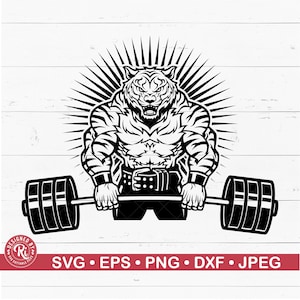 Levantamiento de pesas Tigre Svg, Modo Bestia Eps, Camisa de gimnasio Jpg, Entrenamiento Png, Tigre rugiente Svg, Músculos, Logotipo de gimnasio, Barra, Motivación, Poder