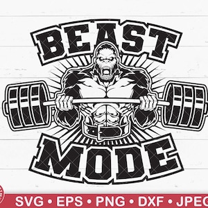 Muscoloso Gorilla Body Builder Svg, Modalità bestia, Camicia da palestra, Allenamento, Fitness, Sollevamento pesi, Muscoli, Logo palestra, Body Builder, Bestia selvaggia, Png