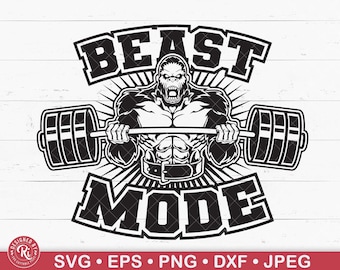 Muscular Gorilla Body Builder Svg, Modo Besta, Camisa de ginástica, Treino, Fitness, Levantamento de peso, Músculos, Logotipo da academia, Construtor de corpo, Besta selvagem, Png