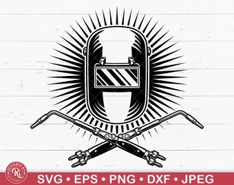 Welding Helmet and Tig Torches Svg, Welding Torch, Welding Clipart, Welder Png, Welding Cut Files, Welding Vector, Welder Shirt, Iron Worker
