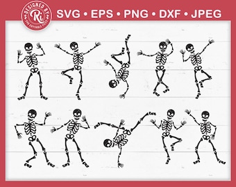 Dancing Skeleton Svg, Funny Halloween Design, Skull, Skeleton Dance, Spooky Season, XRay, Trick or Treat, Cricut, Cut File, Png, Eps, Dxf