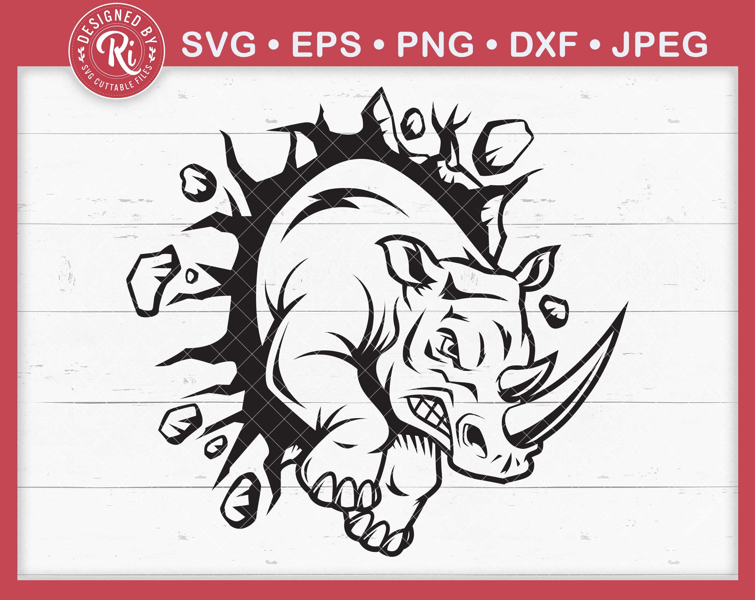 Rhino Head Stencil - Etsy