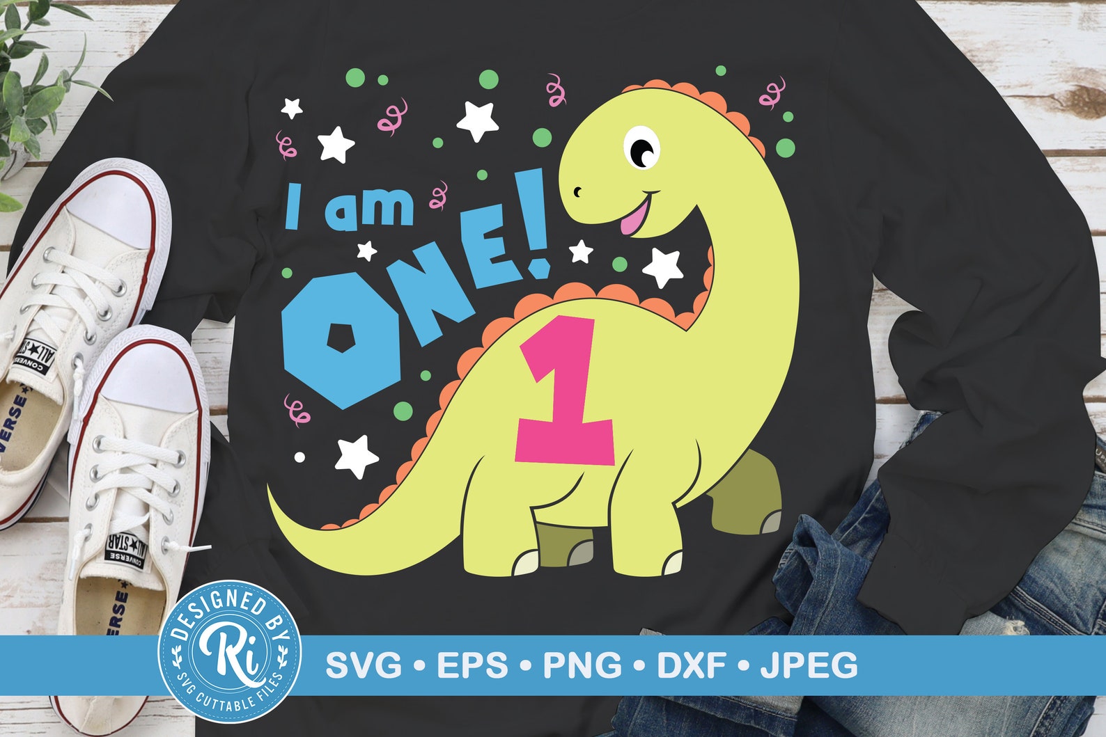 Download Brontosaurus Birthday svg Dinosaur Birthday svg 1 Year Old | Etsy