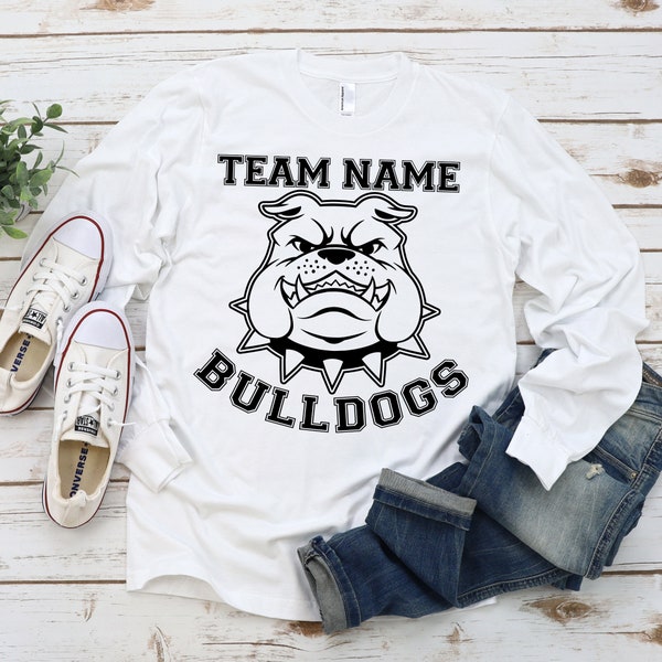 Custom Bulldog Logo Svg, Sports Team Svg, Bull Dog Svg, Football Svg, Dog Svg Files, Baseball Svg, Dog Face Svg, Bulldog Stencil, Cricut