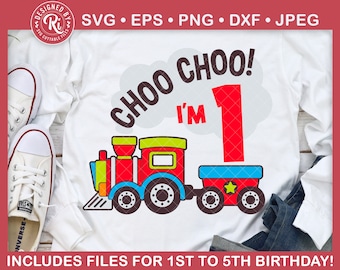 Train Birthday Party Shirt Svg, Steam Train, Birthday Boy, Choo Choo, Shirt, Clipart, Baby Boy, Banner, 1st, 2nd, 3rd, 4th, 5th, Png, Cricut