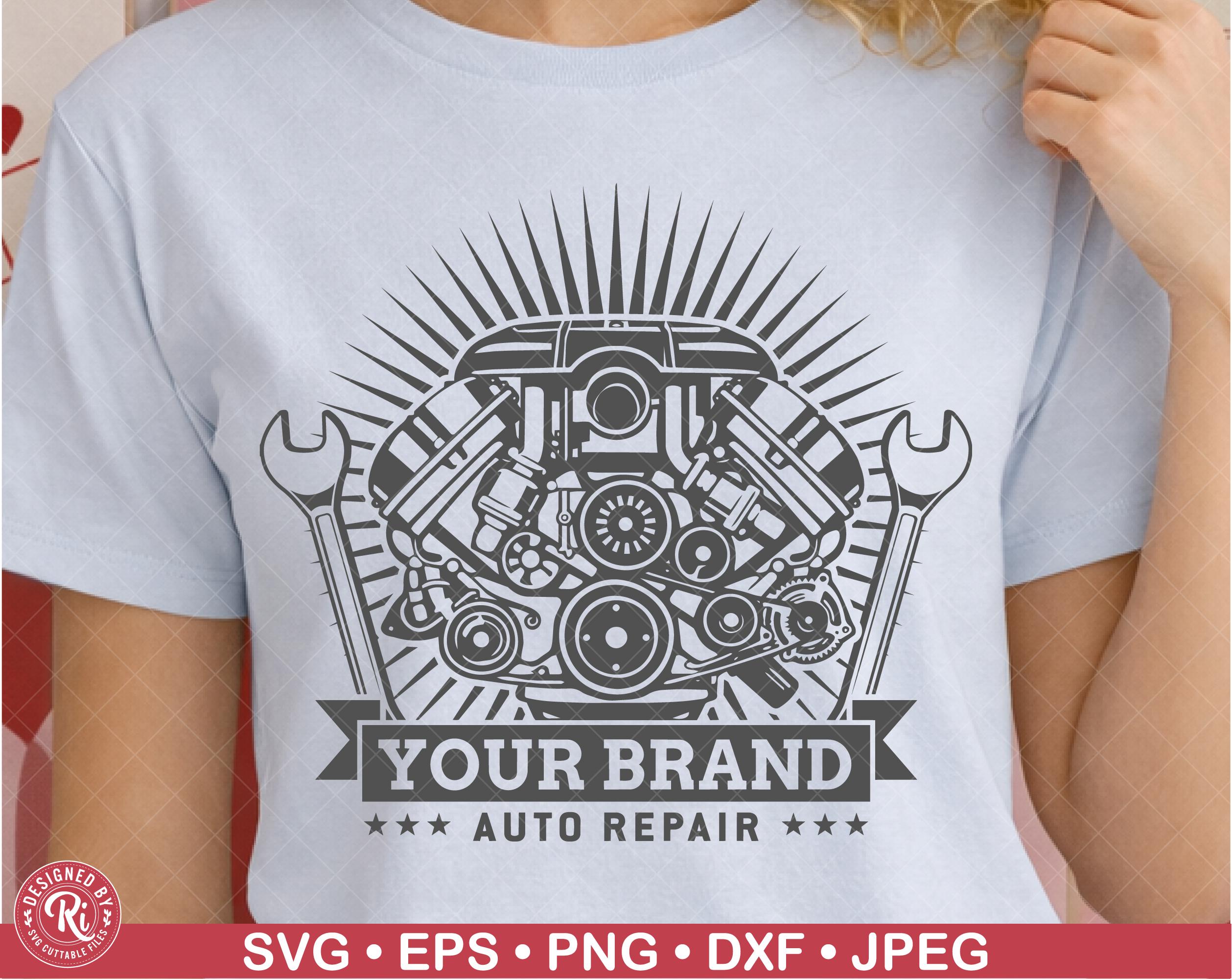 Mechanic Logo Sticker Auto Repair Logo SVG, Engine Mechanic Badge Design, Custom Garage Logo ...