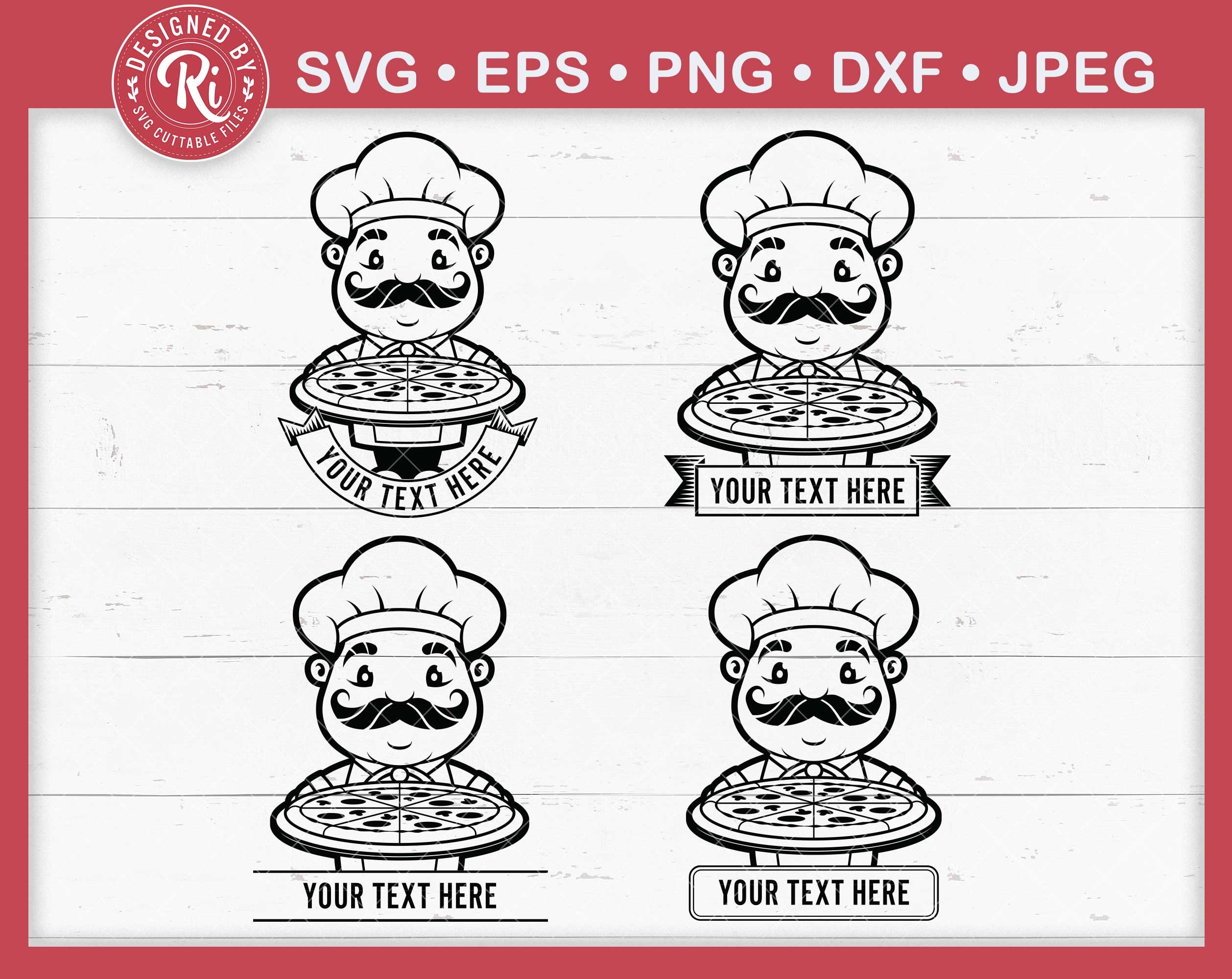 Pizza Monogram Svg, Chef Monogram Svg, Pizzeria Svg, Kitchen Monogram Svg, Cooking Svg, Baking Svg, Chef Svg, Restaurant Logo Svg, Cricut