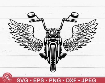 Winged Motorcycle Svg,  Motorcycle Svg, Motorcycle Wings SVG, Biker Monogram Svg, Big Bike Monogram Svg, Chopper Monogram SVG, Chopper Svg
