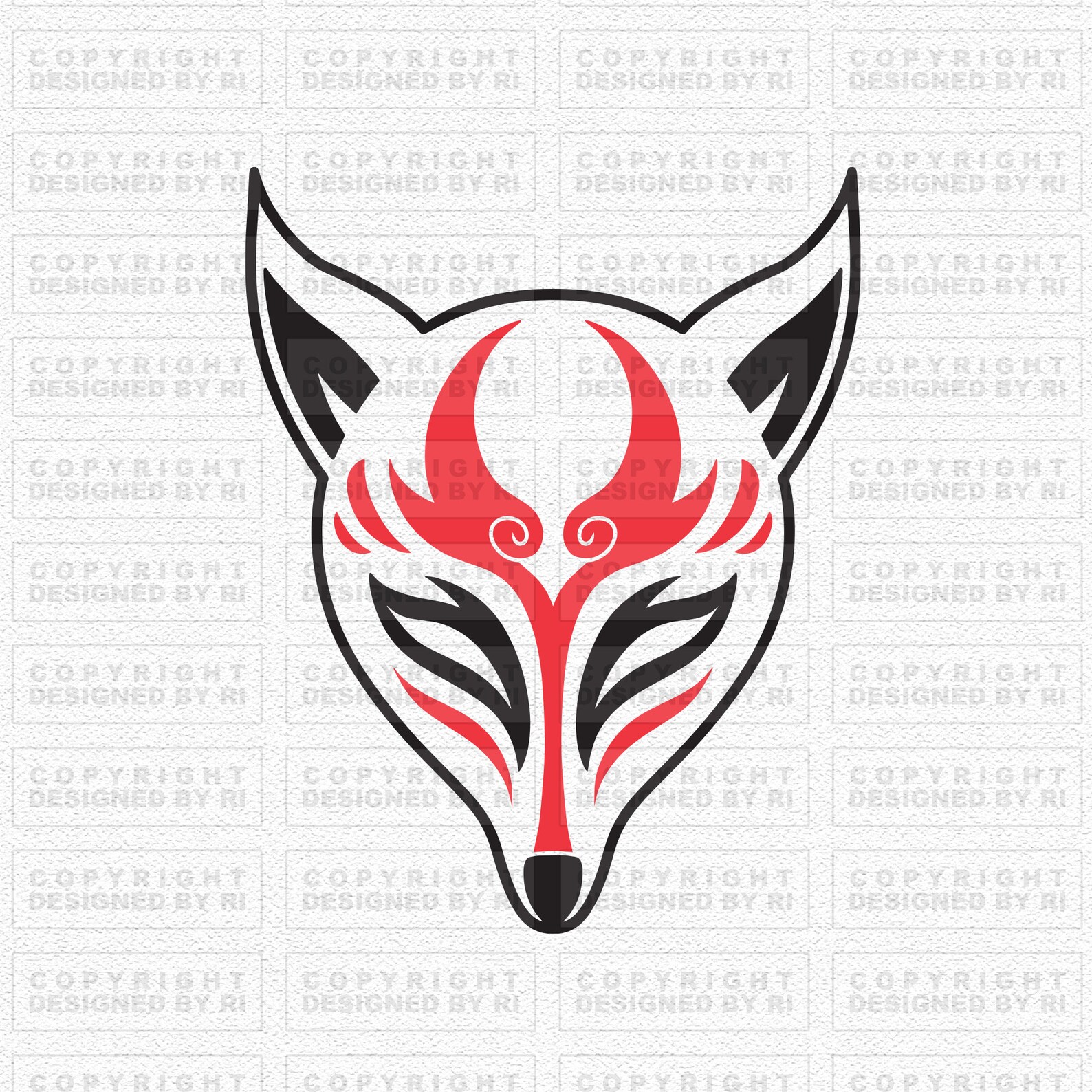 Kitsune Mask Svg Fox Svg Samurai Svg Samurai Png Samurai Etsy