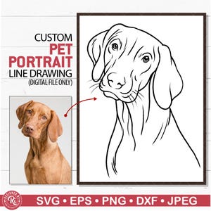 Puede incluir: Dibujo de línea en blanco y negro de la cabeza de un perro. El perro tiene orejas caídas y un hocico largo. El dibujo está en un estilo simple y minimalista. RETRATO DE MASCOTA PERSONALIZADO DIBUJO DE LÍNEA (ARCHIVO DIGITAL ÚNICAMENTE)