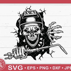 Smashed Wall Skull Schweißer Svg, Schweißen Svg, Schweißbrenner Svg, Skelett Schweißer Png, Schweißer Clipart, Schweißer Shirt, Mechaniker Svg, Weld Svg