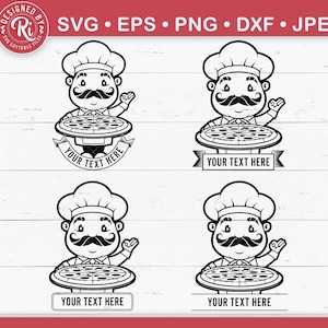 Pizza Monogram Svg, Chef Monogram Svg, Pizzeria Svg, Keuken Monogram Svg, Koken Svg, Bakken Svg, Chef Svg, Restaurant Logo Svg, Cricut