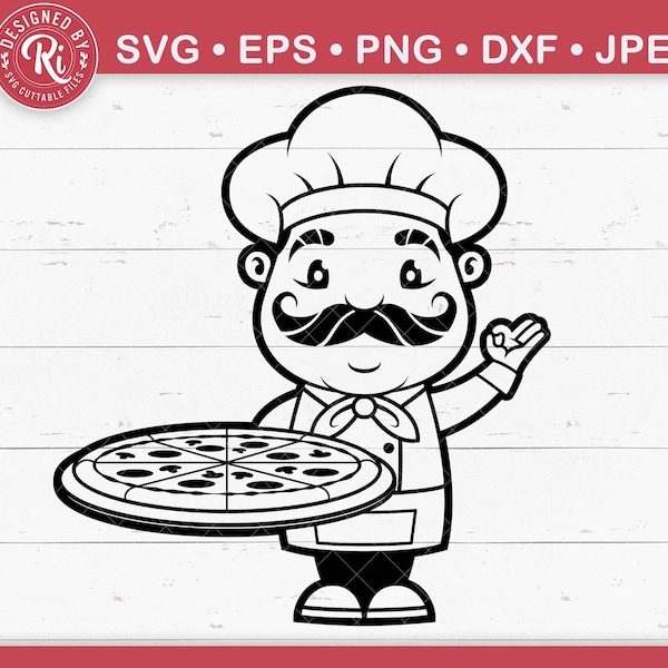 Pizza Chef Svg, Pizza Logo Svg, Pizza Svg, Pizza  Slice Svg, Chef Svg, Cooking Svg, Pizza Shirt,  Chef Logo Svg, Kitchen Logo Svg, Pizzeria