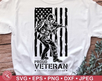 Proud Veteran Svg, Army Family, Retired, Air Force, Marine, Navy, Patriot, Soldier Dad, Veterans Day, US Army, Memorial Day, American Flag