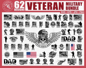 Veteran Svg Bundle | Military Svg Bundle | Patriotic Svg Bundle | Army Veteran Svg Bundle | Soldier Svg | US Army Svg |  Cricut | Cut File