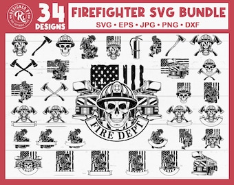Firefighter SVG Bundle: Fire Rescue Designs (Digital Download)