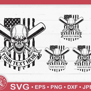US Baseball Skull with Crossed Bats Monogram Svg, Softball Skull Svg, Softball Svg, Baseball Player Svg, Baseball Png, Baseball Shirt Svg