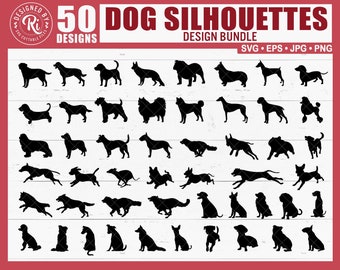 Dog Breed Silhouette Bundle Pack Svg, Dog Breeds, Dog Face, Dog Stencils, Dog Clipart, Dog Mom, Dog Dad, Cut File, Vector, Cricut, Png, Eps