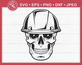Skull Hard Hat Svg, Engineer Skull Svg, Construction Skull Svg, Handyman Skull Svg, Mechanic  Skull Svg, Carpenter Skull Svg, Ironworker