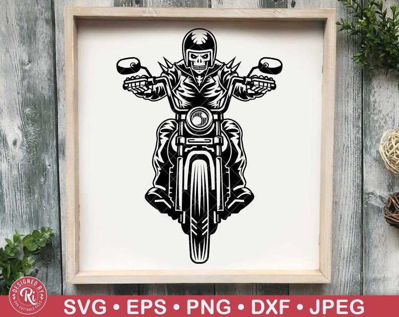 Skull Rider Svg, Biker Skull, Big Bike, Motorcycle, Ride or Die, Life ...